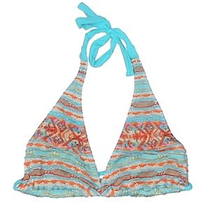 ANTHROPOLOGIE Cecelia Prado Woven Metallic Bikini Top Sz M